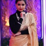 Swetha Changappa Instagram - ELEGANCE at its BEST❤️ Ohh man, i loved my look for womens day celebration episode of super queen show ❤️ Thank you my beautiful team to agreeing to my demands for this episode 🙈 and pulling out the best look❤️ Makeup:- @keerthiram28 Love u darling for the beautiful makeup as always Jewellery:- @rentbridaljewels Thank you Vani this beautiful jewellery which looked perfect for this look Outfit and styling:- @rktopknotchstudio Thank u Keerthi for the best option that u got ❤️ Hairstyle:- @hairstyle_by_shashi i love u Shashi. This was the best❤️