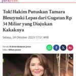 Tamara Bleszynski Instagram - Jadi sudah jelas yah teman2 sayang. Aku tidak pernah melakukan Wanprestasi. Tuduhan2 Wanprestasi adalah FITNAH. Hidup hanya sementara, mari kita pergunakan disini dan sekarang kita…untuk kemajuan KITA Bersama. Salam KEADILAN & Salam KEMANUSIAAN ♥️🇮🇩