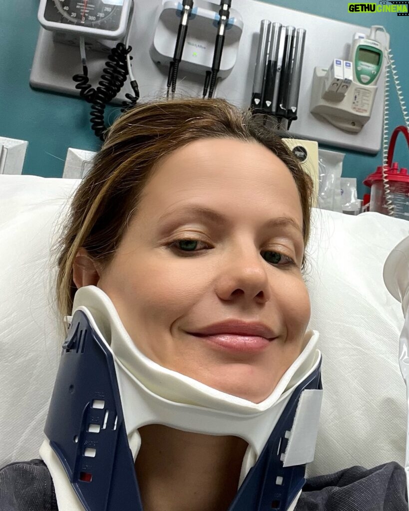 Tammin Sursok Instagram - Please watch video before this post for reference 😂🤦🏻‍♀️ Things I’ve learnt in the last two days… 1- Concussions can happen doing the stupidest things. And when it happens you might have to show or tell the doctor what you were doing. And it could be the most embarrassing moment of your life. 2- Concussions can happen 24 hours after you do that stupid thing, so watch for symptoms. 3- CT scans are weirdly soothing and when pumped with anti nausea medication can make you nap. 4- When you have small kids the ER is like a mini vacation. 5- Neck braces are good to sleep upright so maybe I’ll take one home for the plane. Thanks for all the well wishes.. feeling slightly better. Just a bruised brain and ego. And the scan showed I did have a brain. So that’s good. #concussionawareness #funnyaccident #er