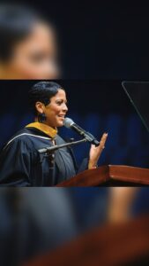 Tamron Hall Instagram - Thank you @ncatsuaggies, Chancellor Martin and huge CONGRATS to the Class of 2024! You did it! I have no doubt you will all do very well in whatever you pursue! Thank you for letting me be a part of your big day! 💙💛🧑🏾‍🎓👩🏾‍🎓 💄 @dare2bdiva 💇🏾‍♀️ @johnnywright220 👗 @dolcegabbana via @netaporter Earrings @maisonalaia Color: @sherwincolornyc 💅🏾: @shespolished