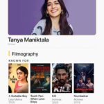 Tanya Maniktala Instagram – Planning to watch more of @tanyamaniktala’s filmography after P.I. Meena? Our ‘known for’ is here to clue you in 🕵️‍♂️💛

🎬:
A Suitable Boy | Netflix 
Tooth Pari: When Love Bites | Netflix
Kill
Mumbaikar | Jio Cinema