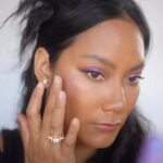 Tara Basro Instagram - Pink Iridescent eye make up @makeoverid kalau kalian suka warna eyeshadow apa? - Make Over Powerstay Demi Matte Cushion W60 - Futurist Gleam Palette - Powerstay Matte Lip Cream B11 & B13 - Lip Amplify Exposed - Hyperblack Superstay Liner