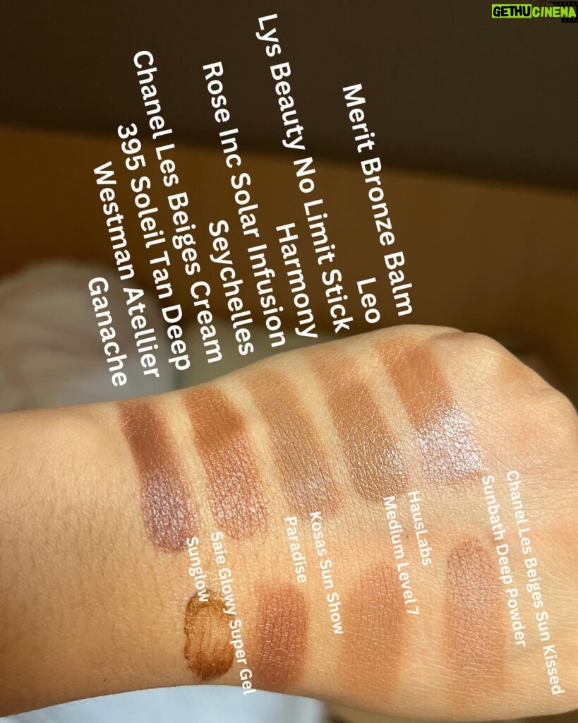 Tara Basro Instagram - Akhirnyaaaa, Ini diaaa swatches complexion products yang aku punya dengan pencahayaan yang beda2. Kalau berdasarkan pengalaman sih yang namanya memilih shade dan undertone yang tepat untuk foundation, concealer, bahkan contour itu mau nangis susahnya apalagi online. kalau lagi nyoba foundation, aku perhatiin ada beberapa brand yang gold warm undertone jadi terlalu kuning di aku tapi kalau neutral juga ada yang malah jadi kusam, tergantung mereknya, tapi aku sih biasanya di antara dua itu. Secara warna, warna kulit sering berubah-ubah, biasanya di kisaran medium tan - medium deep tergantung musim atau seberapa sering kena sinar matahari. Jenis kulit aku kombinasi berminyak. Nah, kalau contour, aku lebih suka warna yang nggak terlalu jauh dari warna kulit dan gak terlalu cool tone biar keliatan natural. Kalau concealer, yang warm undertone cenderung paling cocok. Semoga membantu yaaa! tulis di komen kalau ada pertanyaan dan mungkin nanti aku juga bikin feed beberapa produk lokal atau produk drugstore untuk yang berikutnya #TBmatched ……… Finally! It’s here. These are swatches of complexion products I currently have. I try to show them in different lightings, as we all know, picking the right shade and undertones is a real struggle with foundation, concealer, and even contour! When trying out foundation, I’ve noticed some brands with warm golden undertones would be too yellow on me and neutral undertones would be too dull, so it depends on the brand, but I am in between those two. Shade wise,my skin tone changes. However, I usually land somewhere in the medium tan to medium deep range depending on the season or whether I’m in the sun alot. My skin type is combination oily. When it comes to contouring, I prefer shades that aren’t too far from my skin tone and balanced toned to achieve a more natural appearance. For concealer, warm undertones tend to complement my complexion the best. Hope it helps! Let me know your questions, and maybe I’ll do some local or drugstore products next! #TBmatched #hauslabsfoundation #diorforeverfoundation #charlottetilbury #esteelauderdoublewear #chanellesbeiges #youthforia #cielecosmetics #chantecaille #lysbeauty