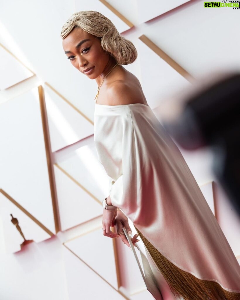 Tati Gabrielle Instagram - Very excited and honored to represent @redcarpetgreendress in a sustainable @Hellessy custom-made gown in a luxury vegan textile made from TENCEL™ filament yarn. @tencel_global I could plant this dress y’all and I’m friggin stoooked about it. This is the future! Thrilled to be at the OSCARS2022 - thank you @TheAcademy and @redcarpetgreendress for this mind-blowing opportunity. #RCGD #OSCARS2022 @hellessy @omega @redcarpetgreendress @rcgdglobal @tencel_global, @tencel_luxe @theacademy