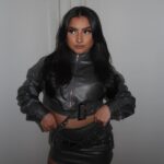 Tati McQuay Instagram - Tell me you don’t never wanna lose me 🩶 @prettylittlething #PLTpartner Jacket - sku code (CNG5403) Mini Skirt - sku code (CNG5404)