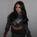 Tati McQuay Instagram - Tell me you don’t never wanna lose me 🩶 @prettylittlething #PLTpartner Jacket - sku code (CNG5403) Mini Skirt - sku code (CNG5404)