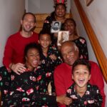 Tatyana Ali Instagram - It’s Christmas Eve and the Ali family is snuggled up in our matching pjs to wish you and yours a happy holiday! Put on #AlliHave and enjoy time with your loved ones 🎄