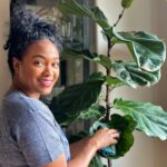 Tatyana Ali Instagram - They say Fiddle Leaf Fig plants are high maintenance, but I think I’m doing pretty well 💁🏽‍♀️🌱