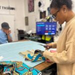 Tatyana Ali Instagram - Now, I said I love to sew; but for a project like this, I needed to go to a professional! Enter @auntfunkyscloset, who brilliantly manufactured my design. She and her team at @thekutstudios sewed these quilts using the Ankara fabrics I brought home from my trip to Ghana last year. Here’s a sneak peak at the process! Michelle, I can’t thank you enough for helping us bring baby-yams.com to life! 🤎