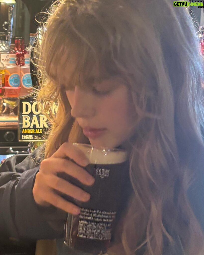 Teagan Croft Instagram - London week 1! I tried to make a beer goatee