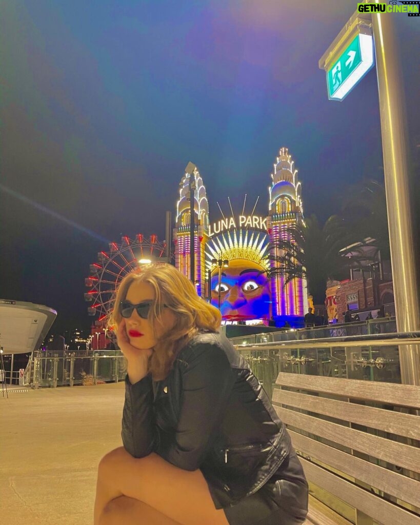 Teagan Croft Instagram - Part II: waiting for the ferry- The Luna Park person is really bloody scary
