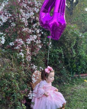 Terra Jolé Instagram - And just like that, we have a four year old.  The week before the world shut down you were born baby girl.  One of the scariest and best times of our life.  Everyday I am grateful for you, every single day. 
You agreed to take photos as long as you could have your chicken nugget. 🤌🏼 🤣 Who am I to deny anything from you on your birthday? the last photo is maintaining her rank as queen 👸🏼of side eye. 🤟🏼 #magnoliaaugust
