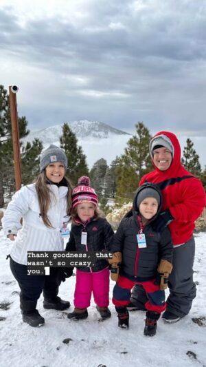 Terra Jolé Instagram - What a way to bring in the New Year.  Bourn and I grew up sledding down hills in Charlevoix so this felt like a piece of Michigan… in California. The kids loved it so much we stayed until they kicked us out. 🤣 One day when Magnolia is a little taller we’ll bring her here for sure. 
Happy New Year everyone! It’s going to be an incredible year. 
#newyears #snow #familytime #snowtime