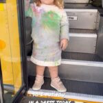 Terra Jolé Instagram - This mama didn’t think for one second that Penny would be running in her school’s color run. 🤣 I haven’t seen her this happy coming home from school in a while, so I’ll take it. 💚. Just being honest , I think I like the dress more now. Lol. 🤌🏼 #colorrun #familygoals #penelopecharlevoix