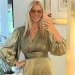 Tess Daly Instagram - Got a lot of questions thank you about this LGD (little gold dress 😉) I wore to Buckingham Palace last week, it’s ofc from my faves at @officialbiba ✨
