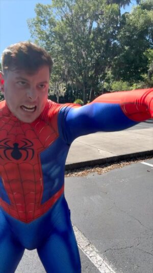Thomas Sanders Instagram - If Spider-Man was afraid of spiders 🕷️ #spiderman #marvel #peterparker #cosplay #comedy #relatable #bugs