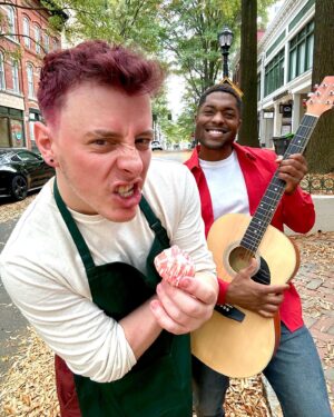 Thomas Sanders Instagram - “A new heartfelt song inspired by our love!” 🍬🦇 Gary Prince and Marshall Lee stole my heart in Fionna and Cake, so this Halloween is for them. Thank you to the awesome @djcroft_ for being an amazing Marshall!! 

#cosplay #marshalllee #garyprince #adventuretime #fionnaandcake #gumlee