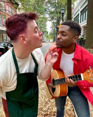 Thomas Sanders Instagram - “A new heartfelt song inspired by our love!” 🍬🦇 Gary Prince and Marshall Lee stole my heart in Fionna and Cake, so this Halloween is for them. Thank you to the awesome @djcroft_ for being an amazing Marshall!! 

#cosplay #marshalllee #garyprince #adventuretime #fionnaandcake #gumlee