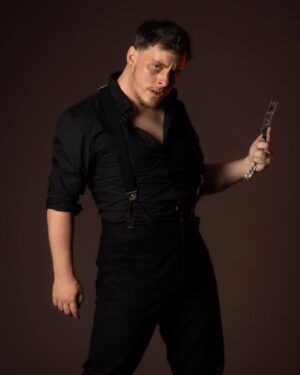 Thomas Sanders Instagram - Swing your razor wide, Sweeney 🎃 More Dump-tober! 

1: Got our promo pics back for the show and loving how they’re looking!
2: My collab with Smosh games is out now! Got to show all these awesome people one of my favorite escape room style card games!! It was a murder mystery one and I LOVED IT.
3: Came out (lol) to Atlanta for Pride weekend and had a blast!
4: Sweeney and Mrs. Lovett! This photo was really showing off Sweeney’s curves, they don’t talk about that enough in the musical.
5: Dude, all those people who have compared me to Damien through the years are exactly right, we are very much the same person lol so glad I got to meet and play a game with him!!
6: I have so much fun with Andrea on stage each night! Just absolutely knocking em all dead.
7: Such a joy working on a sold out performance with such a lovely cast of people 🖤