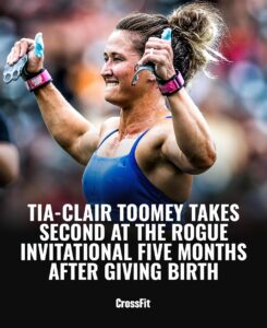 Tia-Clair Toomey Instagram - On Christmas Eve 2022, @tiaclair1 told the world she would not be competing in the 2023 CrossFit Games season — she was pregnant. Throughout her pregnancy, Toomey continued to train, modifying workouts along the way. She even made it to the Individual Quarterfinal — for fun. On May 9, 2023, Toomey gave birth to her daughter, Willow, and five months later, she was back out on the competition floor at the @rogueinvitational. It felt like Toomey never left. After taking a season off, the most dominant CrossFit Games athlete of all time started the competition with an event win, and led the women’s division heading into Day 2. For the rest of the weekend, Toomey found herself in a close race with the 2023 Fittest Woman on Earth Laura Horvath. Toomey and Horvath traded first place until the final event — a showdown of champions, where Horvath took the win. Toomey finished her first competition back in second place, just 10 points behind first. The six-time Fittest Woman on Earth is back. Rewatch Toomey in action at roguefitness.com/invitational. Link in bio. #CrossFit #ryourogue #Sports #Motivation #CrossFitMoms 📸 @flsportsguy, @elleryphotos 🖊️ @kelley.laxton