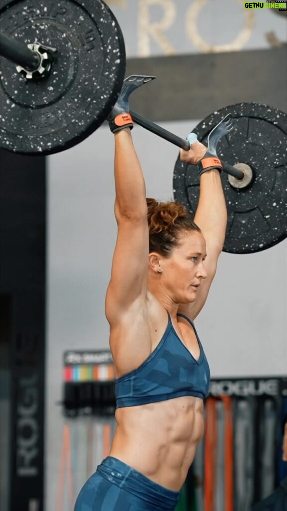 Tia-Clair Toomey Instagram - Thrusters: love ‘em or hate ‘em? Arguably the greatest debate in all of CrossFit. 🤣 Either way, give tomorrow’s PRVN Affiliate workout a try! 20 min AMRAP of: 5 strict pull-ups 10 thrusters, 95/65lbs 15 air squats 5 strict pull-ups 10 handstand push-ups 15 burpees Scaling: Level 2: 75/55lbs, box pike HSPU Level 1: 45/35lbs, toenail spot pull-ups, dumbbell strict press #teamprvn #leavenodoubt