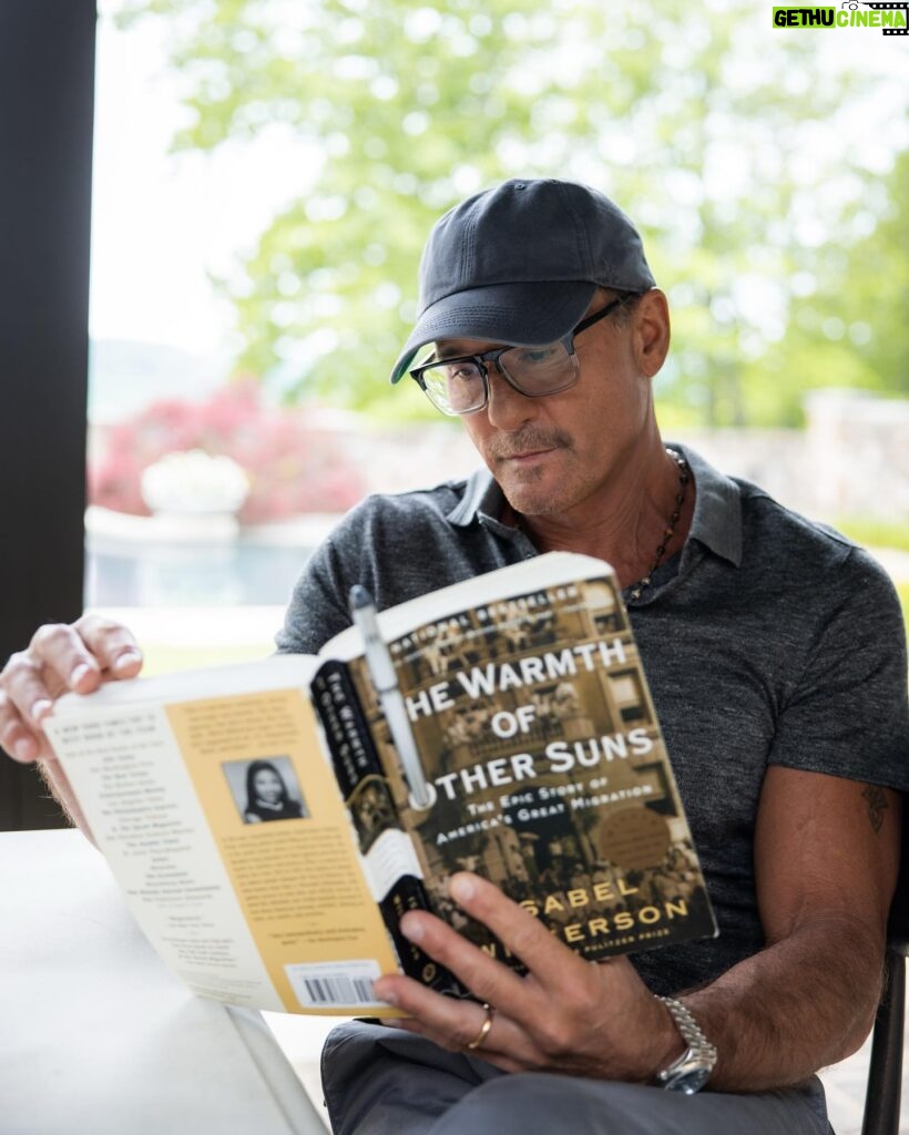 Tim McGraw Instagram - Finally reading @isabelwilkerson’s first book, The Warmth of Other Suns.  Such a rich historical piece and inspiring message!!  What’s on your summer reading list….