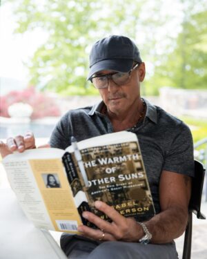 Tim McGraw Instagram - Finally reading @isabelwilkerson’s first book, The Warmth of Other Suns.  Such a rich historical piece and inspiring message!!  What’s on your summer reading list….