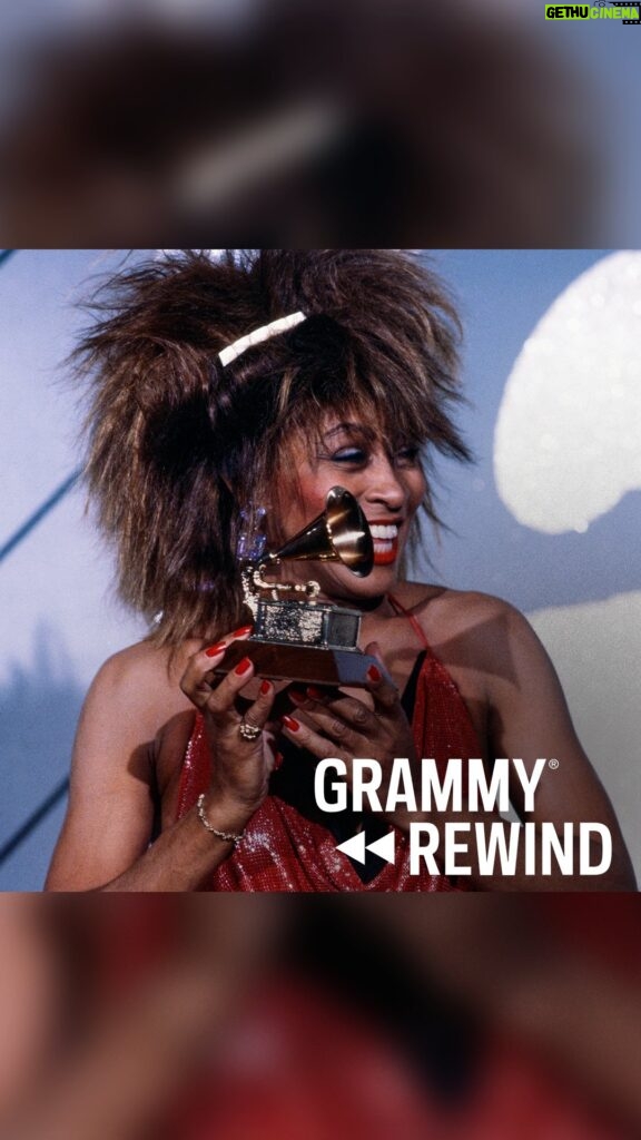 Tina Turner Instagram - #GRAMMYRewind ⏪ Revisit the moment #TinaTurner won a golden gramophone for Best Pop Vocal Performance, Female — an opportunity she had been waiting for “for such a long time.” #GRAMMYs