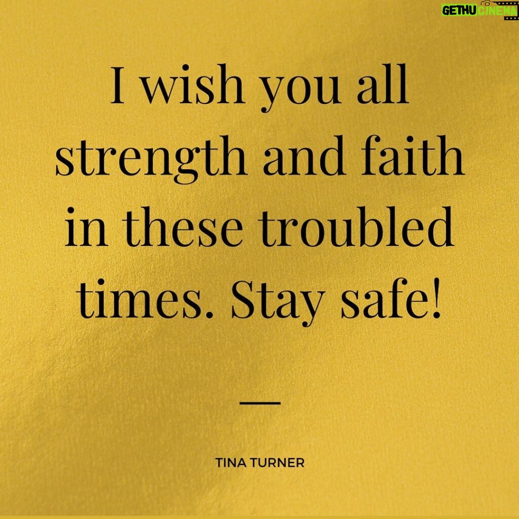 Tina Turner Instagram - Dear fans, these days we are all confronted with worrying news every day. Stand together, stay strong – and please, stay home! Be considerate of those who are more vulnerable than you. And I want to say thank you to all the wonderful helpers – especially the doctors and nurses working overtime. In some people, crises like this can bring out the very best in us. Who are you thankful to?