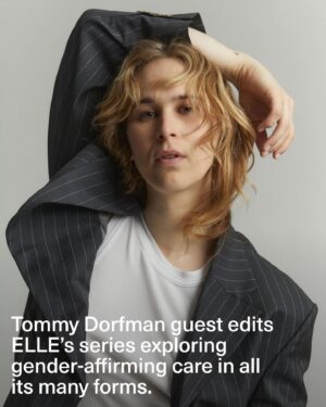 Tommy Dorfman Instagram - Introducing Affirmed, ELLE’s series guest edited by actor and writer @tommy.dorfman that explores gender-affirming care in all its many forms. For Dorfman, who publicly came out as transgender in 2021, affirmation comes from collaborating with other trans artists, like model @memphy, whom she photographed for ELLE. For others featured in Affirmed, like burlesque dancer @jakedupree and comedian @alokvmenon, performing on stage is their safe space. 

At the link in bio, you’ll find more stories, including an in-depth conversation between #SexEducation’s Dua Saleh (@doitlikedua) and #Yellowjackets’ @liv.hewson about being nonbinary in Hollywood. Plus a deep-dive into the growing number of families fleeing their home states in order to obtain life-saving medical care for their trans children. Access to gender affirmation—of all kinds—is essential, and as Dorfman says, “We can all be part of the road that lies ahead.”