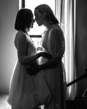 Tommy Dorfman Instagram - i married my best friend and didn’t tell anyone except @hunterabrams who came and photographed us towards the end of last year. we bought our own dresses @doverstreetmarketnewyork where i used to work before acting, and it was perfect.
a few weeks ago we decided to say let’s celebrate this our way, so we we something for @voguemagazine and @vogueweddings because we love each other and the world should know!!!! ok???! 

and if you’re mean to her i’ll 🔪

also BIG thank you @liamnhess and @guiducci @alexandramacon ♡