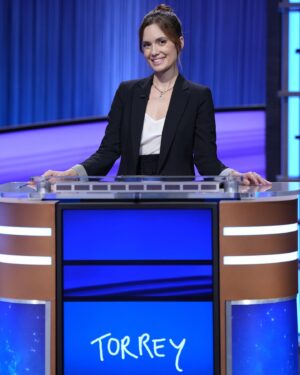 Torrey DeVitto Instagram - Against the advice of my younger self, current self and future self, I went on #CelebrityJeopardy ! 💥 
Join me TONIGHT @ 8/7c on ABC , and stream on Hulu. #plannedparenthood