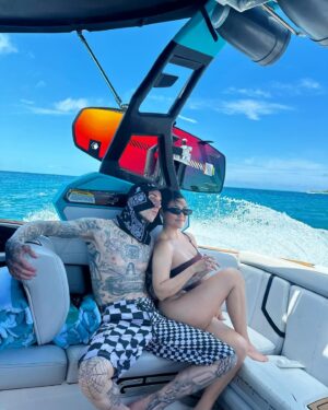 Travis Barker Instagram - Happy Birthday to my beautiful wife, soulmate and best friend forever. I love you, I love our life together. Thank you for being the most amazing wife a person could ask for.  Here’s to many more years of adventures together ❤️‍🔥