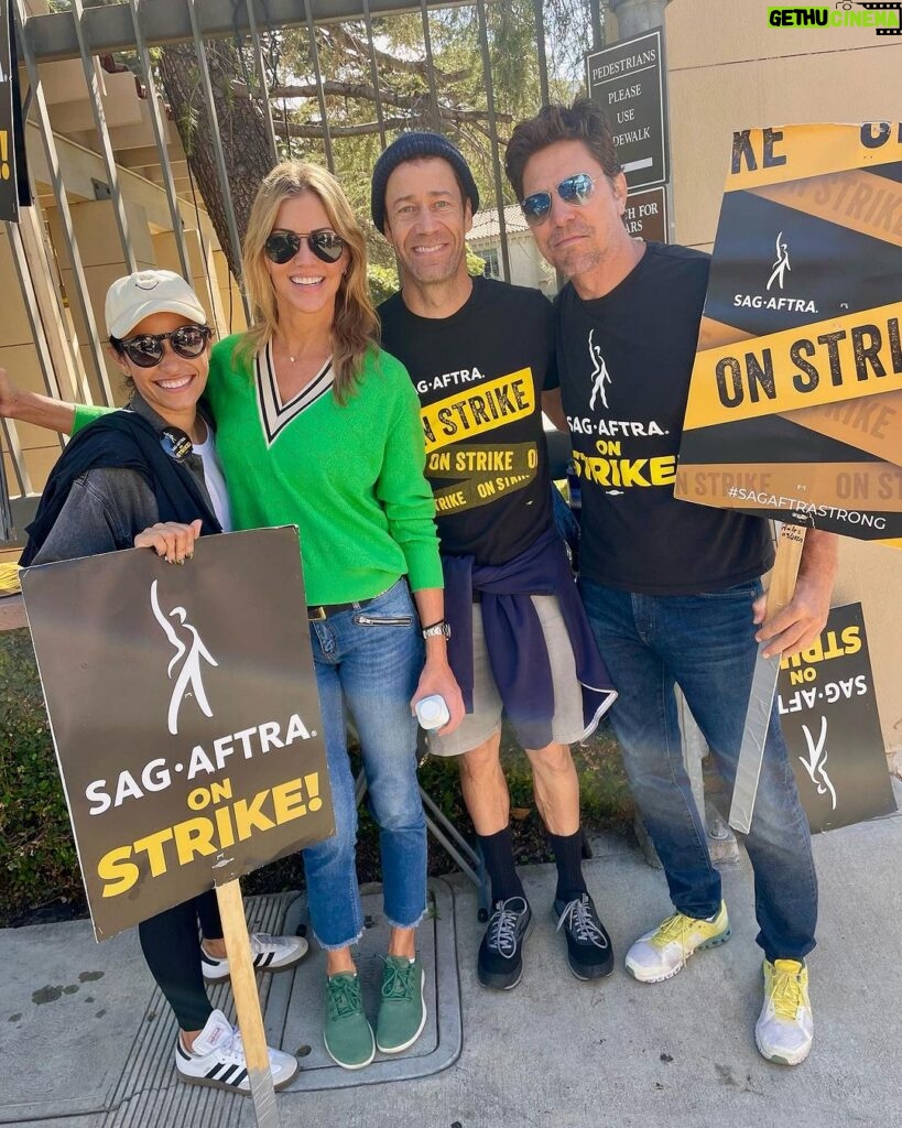Tricia Helfer Instagram - Walking at WB. @sagaftra one day stronger, one day longer. Let’s get this done! @themichaeltrucco @cferg101 @tiffany_smith