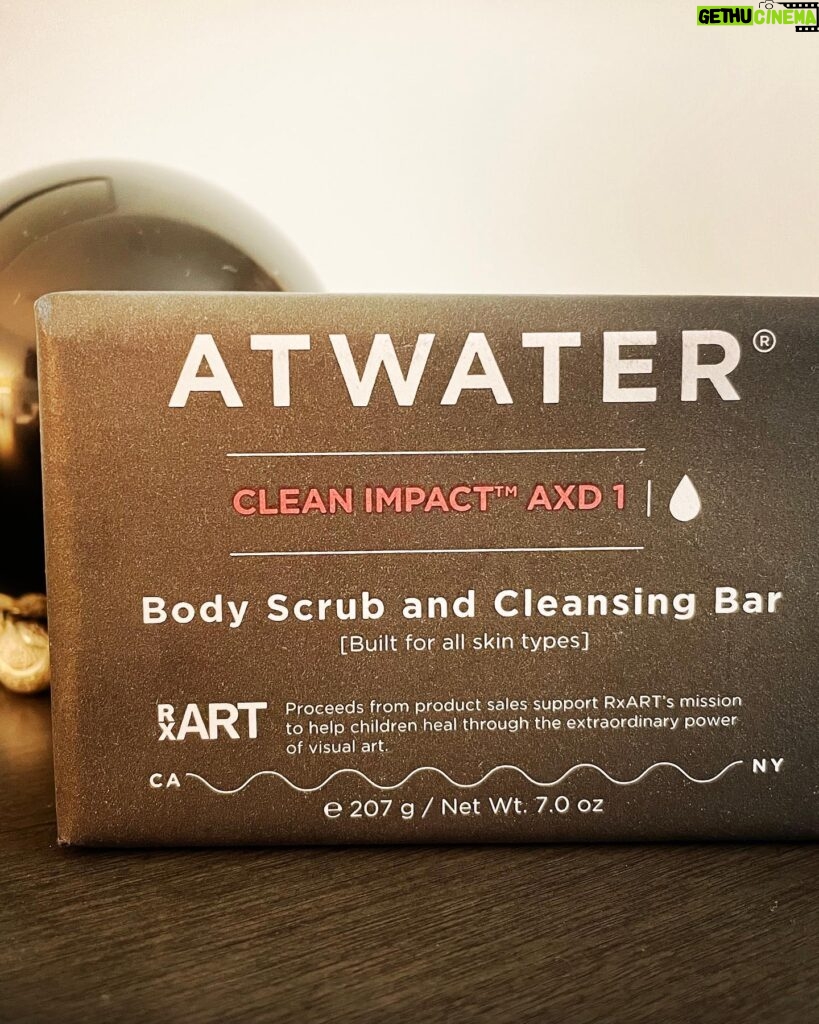 Tricia Helfer Instagram - ATWATER x DUCATI North America have partnered on an exciting collaboration! Proceeds from sales of the Clean Impact AXD1 Body Scrub & Cleansing Bar will support RxArt's mission to help children heal through the extraordinary power to visual art. RxArt commissions contemporary artists to transform children's hospital settings into inspiring healing environments. You can get yours at AtwaterSkin.com @atwaterskincare @ducatiusa @rxart And yes you can see my phone in the reflection taking the pic with a timer 😂😂 Gotta do what ya can when you live alone 😉