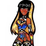 Trinity Instagram - #Repost @wonder_draw04 ・・・ Here’s my new drawing of @trinity_fatu 🧡💙🖤 ✍️ An outfit that I invented😁 #trinitystar #impact #impactwrestling #ilustration #newdrawing #portraitdrawing #portrait #traditionalart #originalart #womenwrestling #fanart #wrestlingfanart #glow #trinityfatu