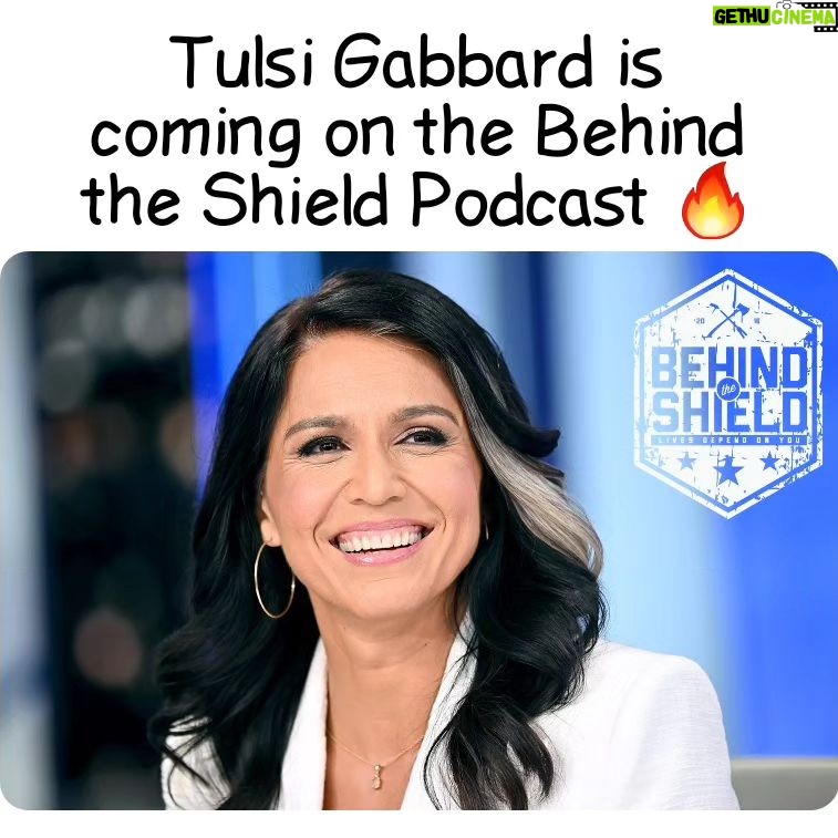 Tulsi Gabbard Instagram - I'm extremely excited to announce that soldier, politician, and author Tulsi Gabbard will be coming on the Behind the Shield Podcast. . I'm excited to hear her story from Samoa to DC and get her perspective on the issues that are truly affecting our nation. We'll also be discussing her upcoming book "For Love of Country." Look for this powerful conversation next month. 🔥