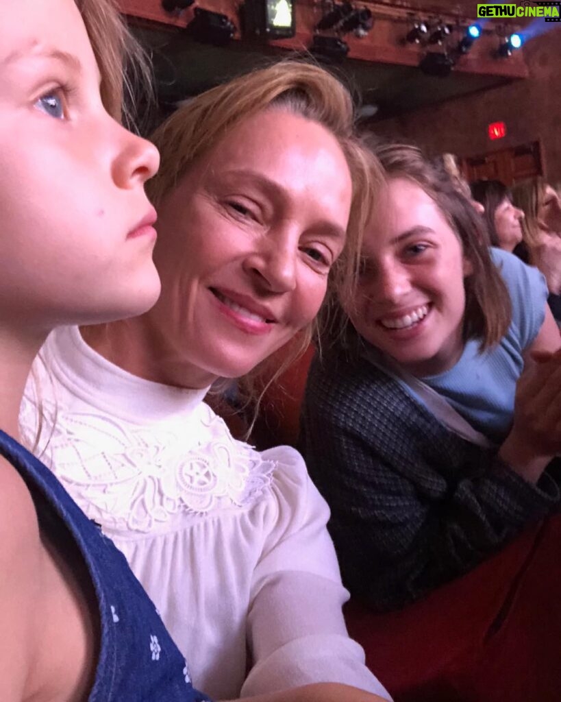 Uma Thurman Instagram - not so mean girls, watching “ Mean Girls” a wonderful day. me and my amazing girls.
