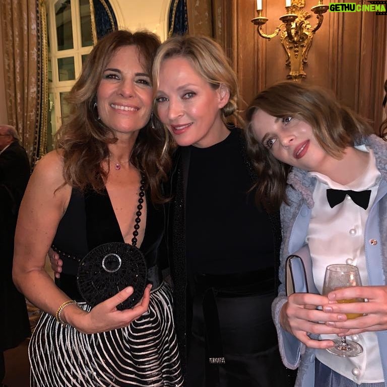 Uma Thurman Instagram - Here with Roberta and Maya in Paris Thank you Mr. Armani for a wonderful show. You are truly spectacular.