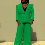 Uzo Aduba Instagram - Lightyear Green 💚👩🏾‍🚀 Stylist: @shionat Hair: @hairbyromorgan Makeup: @janicekinjo Suit: @sergiohudson Shoes: @moschino Earrings: @jenniferfisherjewelry Ring: @ireneneuwirth Photographer: @kanyaiwana