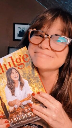 Valerie Bertinelli Instagram - I’m so excited to share with all of you my new cookbook, Indulge 💜
I wrote Indulge in this last year or so of healing, while looking for and finding my true self. Doing my best to be intentional with my joy and luckily finding that I naturally hum at happy. 
I hope some of my essays will help you also find your joy, your purpose, and dare I say, help you ‘indulge’ in the life you deserve. 🥰
And not for nothing, there are a lot of super kick ass recipes in here! 
If you’d like to pre-order a copy, link is in my bio 💜 and thank you so much for all of the kindness and support you’ve shown me. I couldn’t do any of this without you. 
@harvestbooks