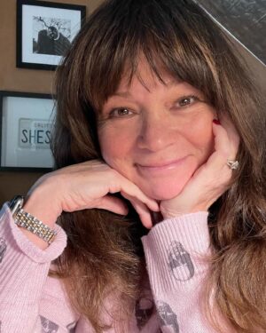Valerie Bertinelli Instagram - She’s… what? 
Well, the license plate says SHES MAD and the story behind it is that it was on a blue and white ‘56 Chevy Nomad that Ed bought on March 15, 1991. That evening, I was to go in and the doctor would induce a baby that was 2 weeks late and had no intention of coming any time soon. I was pacing the house waiting for Ed to get home to take me to the hospital. So, yes I was… mad. But I’m not anymore. 🥰 That also happens to be the day that Wolfie’s wife, Andraia was born and I couldn’t be happier for my son who eventually decided to join us the next evening on March 16, 1991