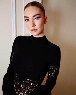 Vanessa Kirby Instagram - @gabrielahearst you are the fiercest legend. Congratulations on your final insanely beautiful collection for @chloe - what an honour to be there with you all 🖤