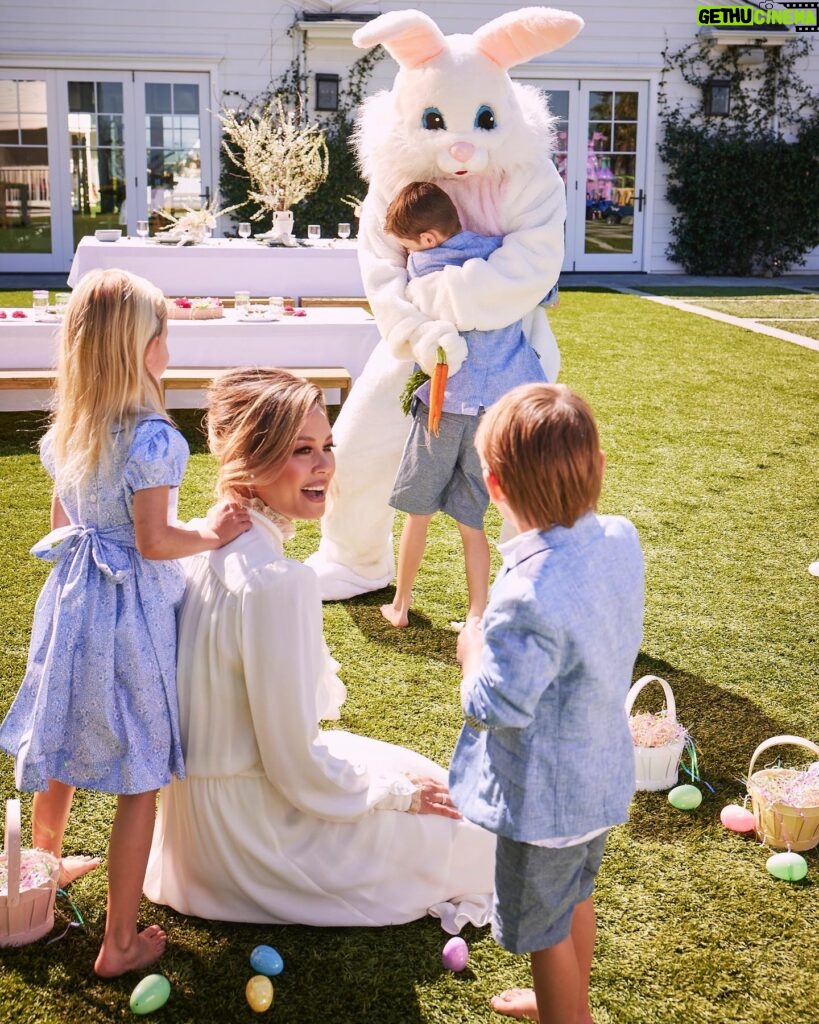 Vanessa Lachey Instagram - Easter Sunday is one of my favorite days to celebrate. New Beginnings in so many ways… emotionally, physically & spiritually. We Love to make it a day for everyone. This photo is from my book shoot “Life From Scratch: Family Traditions That Start With You” (Link in Bio ❤️) I write about some fun ideas to bring everyone together, like the adult egg hunt with $100 golden egg and some fun food and hosting ideas! Have a safe and Beautiful Sunday. Tell me some of your favorite traditions! #LifeFromScratchBook #HappyEaster