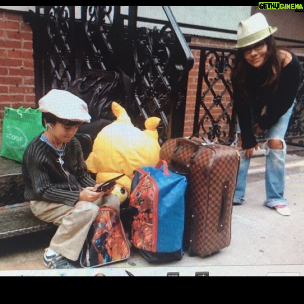 Vanessa Marcil Instagram - KassMoney in Manhattan. He lived on planes as a kid. 🙏🏽 I was pregnant with @kassius_marcil_green on sept 11 2001 I lived between NYC, Upstate NY, Brooklyn and Hollywood. I was headed to the airport to catch my flight to JFK with Kass in my belly when we got word. All of our lives changed forever in that unfathomable moment. As my son prepares to turn 20 we feel the depth of how lucky we are to have our lives. How heartbroken we are for the victims. How proud we are of our heroes. How deeply we love our city. The greatest city in the world, NYC. Love yourself, so that we can love each other. Before it’s too late. #Neverforget #911 I lived in the west village for awhile hence the #scoop bag. If you know you know….. I love you NYC