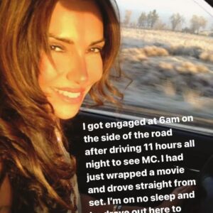 Vanessa Marcil Instagram - #FLASHBACK #WAYBACK #RomanticShit #FlashBack pic of day we got engaged. (I’m on no sleep after 11 hour drive and he drove out while on duty, to meet me on the road at 6am to make sure I was ok.) swipe 🤸🏽‍♂️