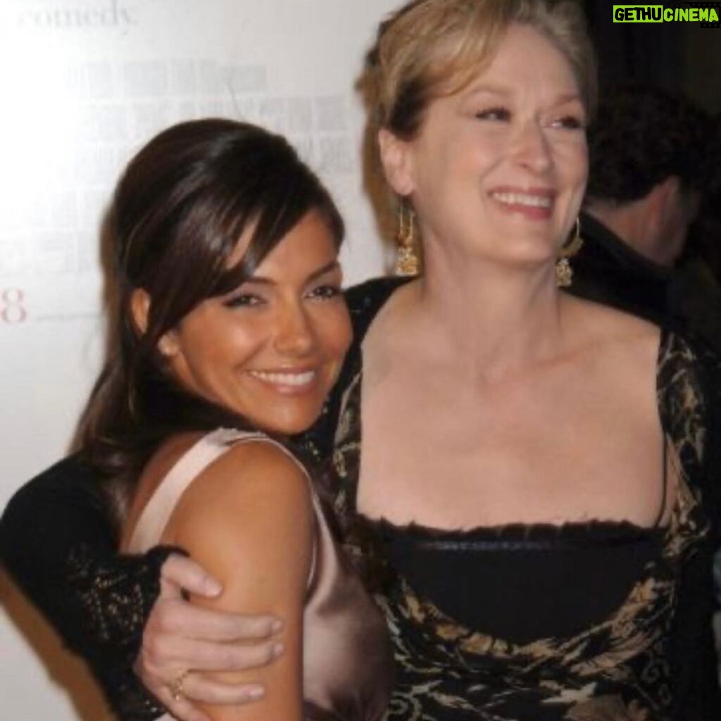 Vanessa Marcil Instagram - So many incredible things have happened in my life after having the guts to leave a small town and an abusive upbringing. Here is one of them….. When I met Meryl Streep it was in her dressing room backstage at a play she was doing. I was dating a writer/director for 6 years after Kass was born and Meryl was the star of his latest movie. We had a great time with her that night never discussing business. Later that night when we got home we had already received an email from Meryl. She said what a great time she had and then said “If I’m not mistaken… Without her glasses on, your girlfriend portrays Sam Marquez on the show we watch every week.” (😳) “My family and I always say after each show, Well she’s the best actress” 🤯 Then she wrote “Whatever you do Ben, don’t fuck this one up” 😝 Yes, I fainted. Yes I framed the email and yes I went on to learn many things from Meryl. One- Don’t watch yourself on camera. Two- try to do every take differently Three- Stand for and with other women. Always. Four - she was right, Ben was in fact going to fuck up our relationship 😝 but all of THOSE details are for my book. My first book won’t be a memoir for now, out of respect for my son’s privacy but it will be about “Love” I’m so excited to share so many amazing stories with you all as truly I hope these stories will help you to know that we all deserve pure love in our lives. So just for today? Don’t ever ever give up. I love you Meryl and I love all of you, my female tribe. #ImWithYouSister #chickmafia Thx for this pic I’ve never seen @vanessamarcil.fans @sweetlikez I appreciate you. 🦋👑