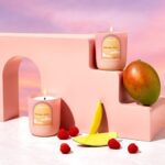 Vanessa Merrell Instagram - Hey it’s Vanessa! I’m so excited for you to try my Mango Skies candle! One of my favorite things in life is a beautiful sunset so I’ve decided to bring you your own little tangible sunset in this candle 🌅 My candle features notes of mango nectar, pink raspberries and zesty orange to bring you the ultimate fruity tropical scent! Can’t wait for you to smell this ☁️🥭🌴