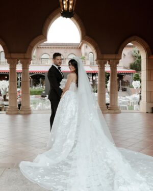 Vanessa Villela Instagram - Walking into our first dance was one of the most magical  moments of the wedding 👰🏻‍♀️🤵🏻‍♂️🥰❤️ I had tingles all over my body, I literally went to the moon and back🌙💫my prince, my husband, my best friend @tomfraud 😍Forever Te Amo!!! ❤️🦋❣️🦋❤️🦋❣️❤️🦋❣️

@Brides Exclusive

Wedding Dream Team🤩

Wedding designer and planner @ladee_designs 
Flowers @nancylobodesigns 
Dress  @galialahav 
Veil @forlovebridal 
Styling @genaromaldo 
Jewlery by @justdesi 
Makeup @pepegutierrezoficial 
Hair @elieraadelia 
Crown @mariaelenaheadpieces 
Tuxedo by @zegliobeverlyhills 
Venue @fairmontgranddelmar