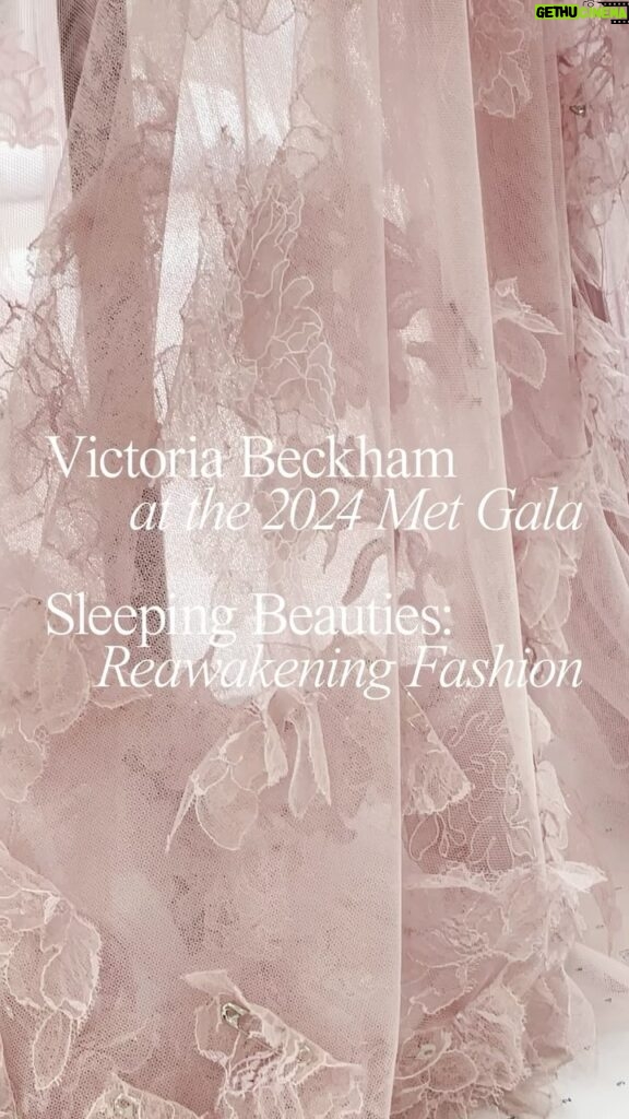 Victoria Beckham Instagram - In a nod to this year’s Met Gala theme, archival lace was used to craft the custom piece worn by Phoebe Dynevor. At once fragile and delicate, yet with a strong, statement silhouette, the ethereal romantic gown speaks to the brand’s signature of juxtaposing and balancing the masculine and the feminine, while reflecting the actress as an individual — a classic English rose and a fearless actress with immense strength of character. #VBMetGala